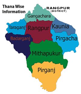 রংপুর জেলার মানচিত্র , ভৌগোলিক অবস্থান সম্পাদনা